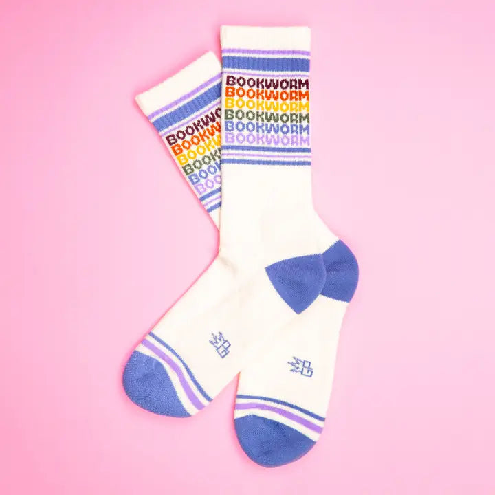 Bookworm - Vintage Rainbow Repeat Gym Crew Socks