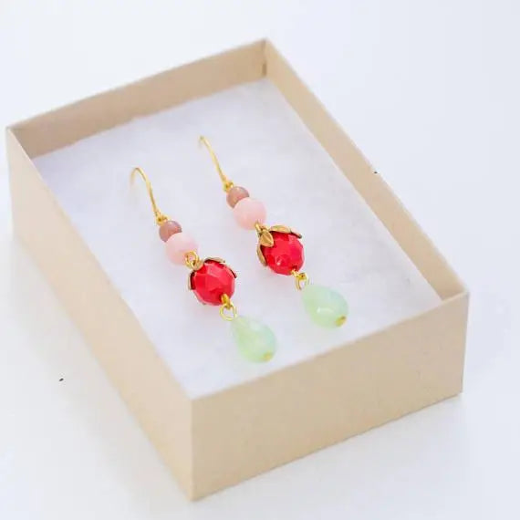 Red Bead Earrings