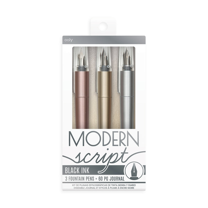 Modern Script Fountain Pen & Journal 4pc Set