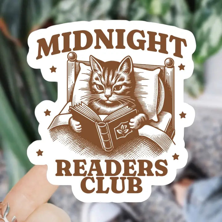 Midnight Readers Club Cat Sticker