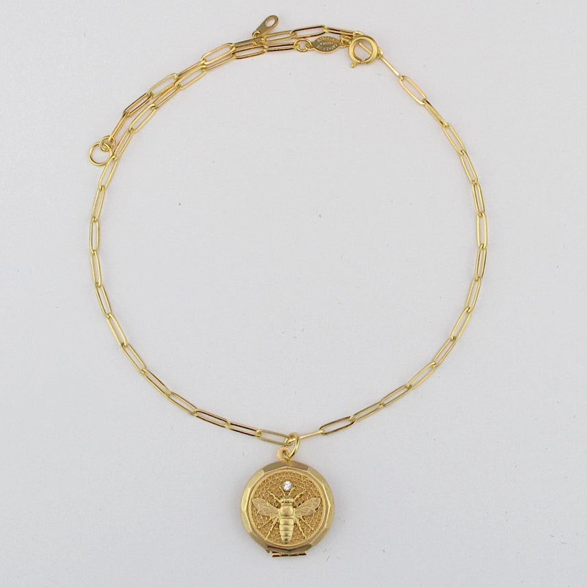 Golden Flyer Locket Necklace