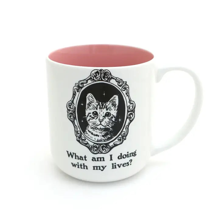 9 Lives, What Am I Doing with My Lives Cat Mug