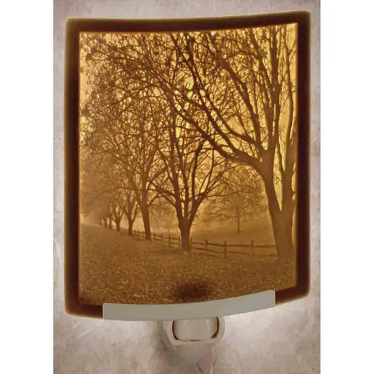 Misty Meadows Porcelain Lithophane Night Light