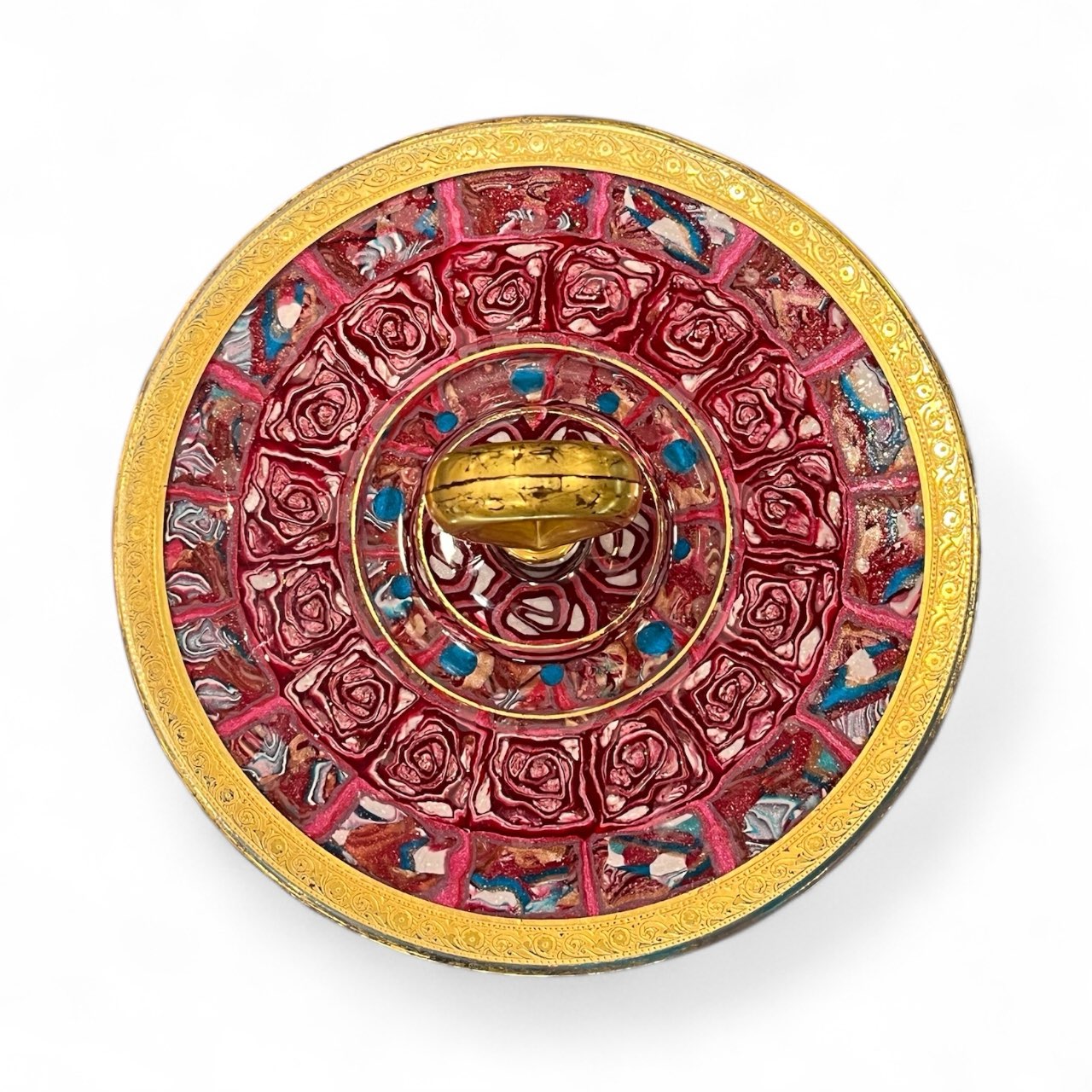 Glass Canape Tray decorate with Polymer Clay