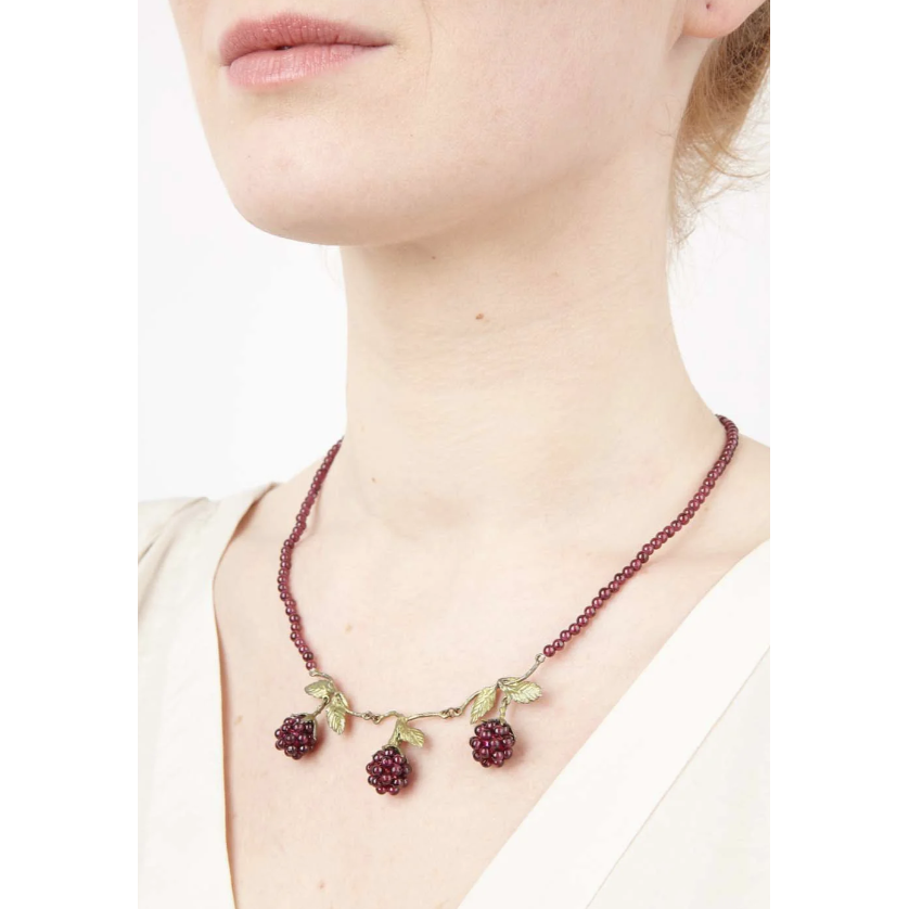 Raspberry Beaded Necklace