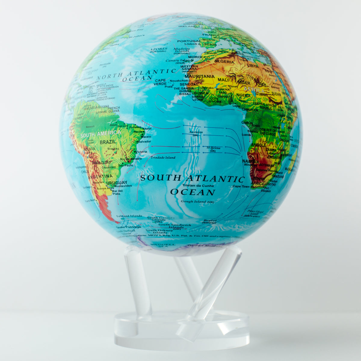 Blue Relief Map of the World
