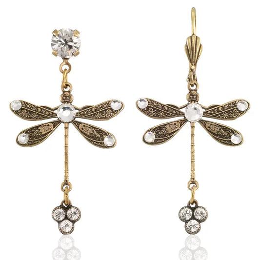 Crystal Drop Dragonfly Earring