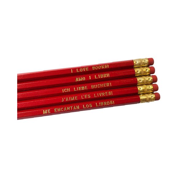 I Love Books Pencil Set