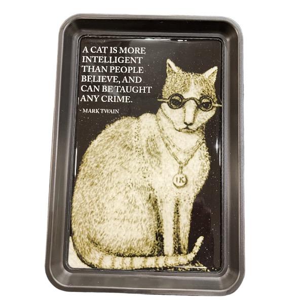 Mark Twain Cat Quote Tray