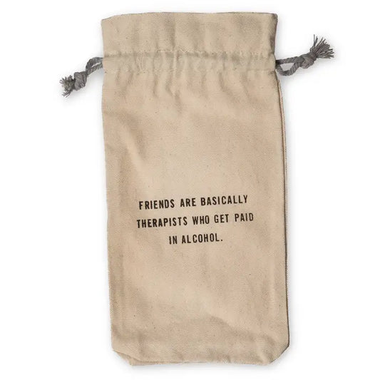 Friends Are Therapists Wine Bag