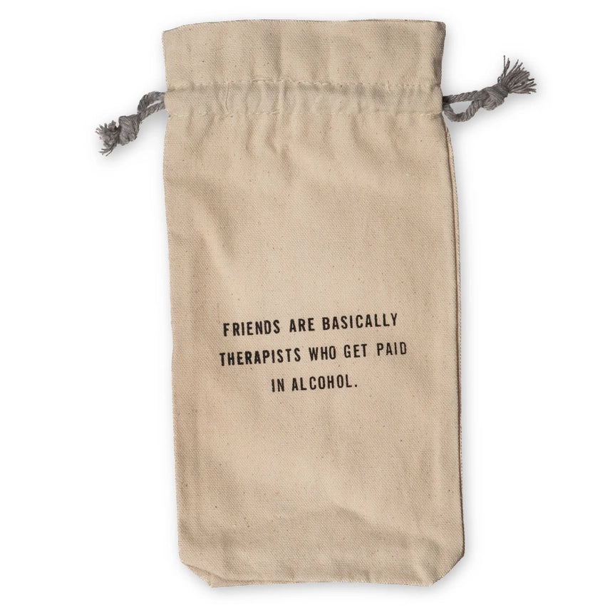 Friends Are Therapists Wine Bag