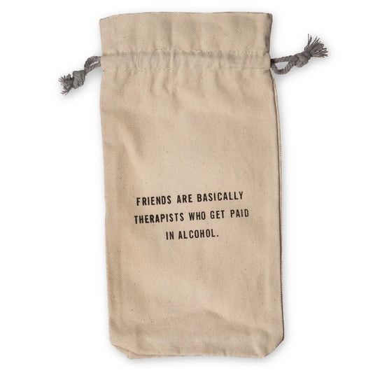 Friends Are Therapists Wine Bag