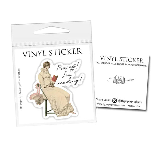 Piss Off, I'm Reading Vinyl Sticker