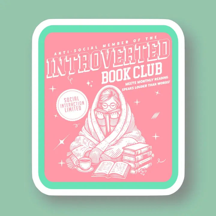 Introverted Book Club Sticker