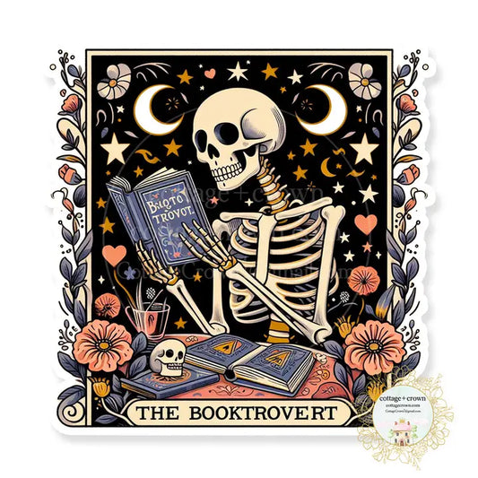 Booktrovert Skeleton Vinyl Decal Sticker