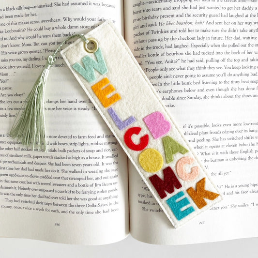 Welcome Back Felt Bookmark