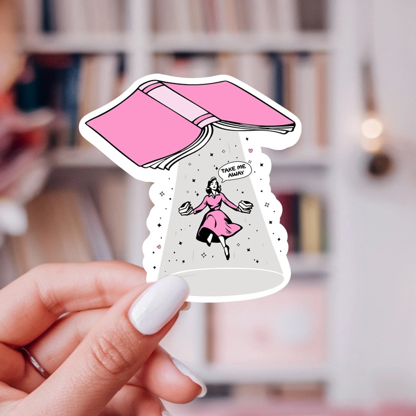 Take Me Away Bookish Reading Sticker