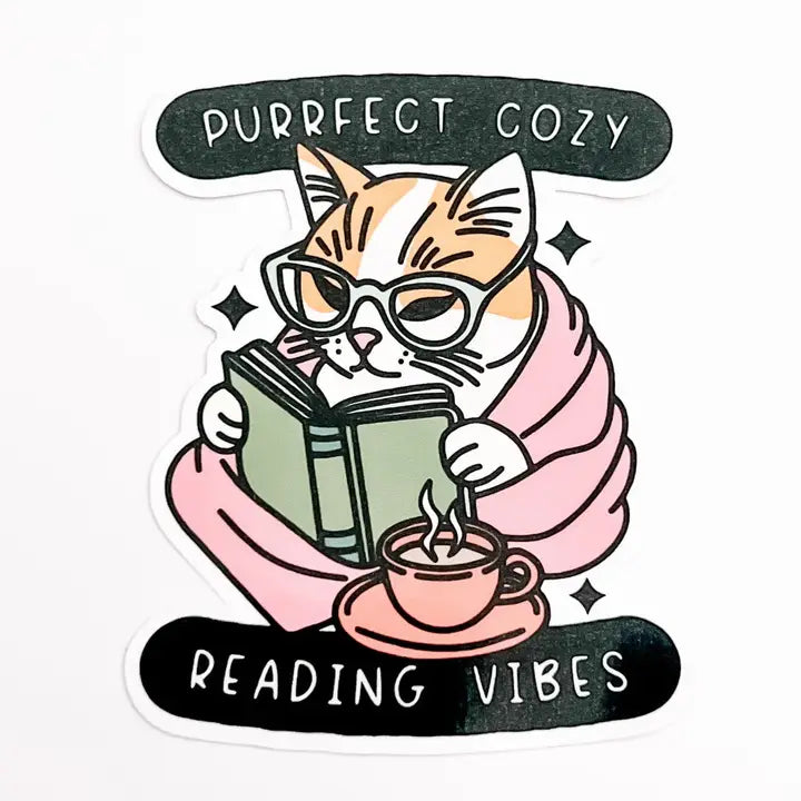Perfect Cozy Reading Vibes Sticker