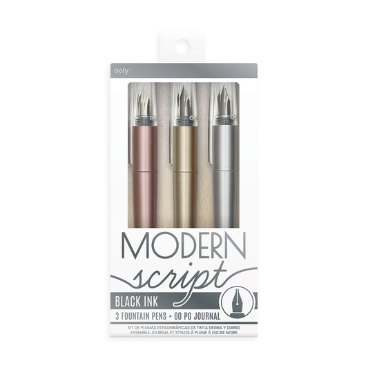 Modern Script Fountain Pen & Journal 4pc Set