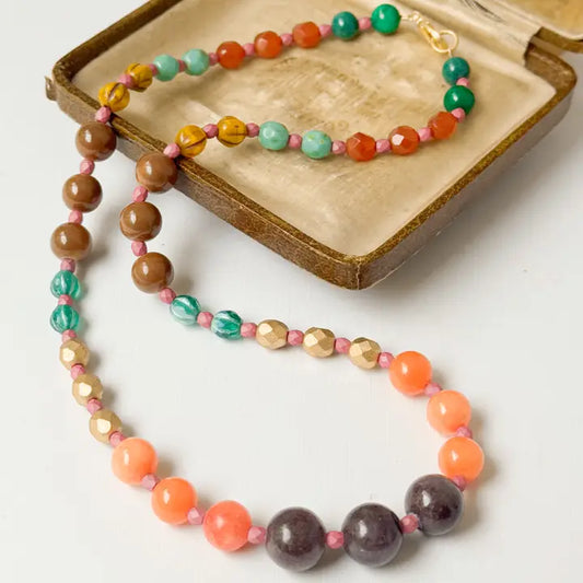 Autumn Beaded Necklace | Mountain Jade & Glass
