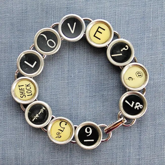 Love Typewriter Key Bracelet