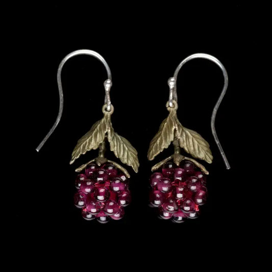 Raspberry Drop Wire Earrings