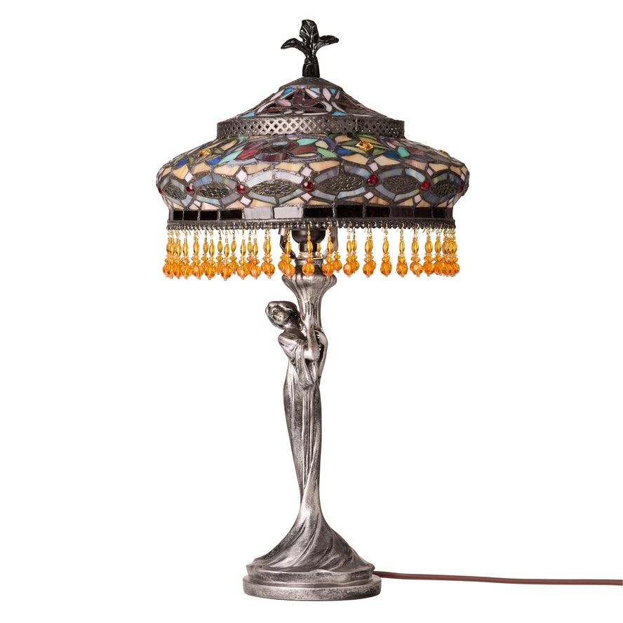Parisian Antique Silver Bell Shade Novelty Table Lamp