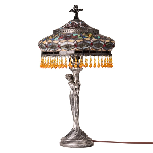 Parisian Antique Silver Bell Shade Novelty Table Lamp
