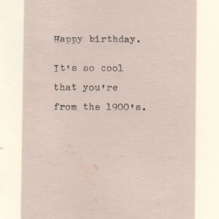 From the 1900's Birthday Card