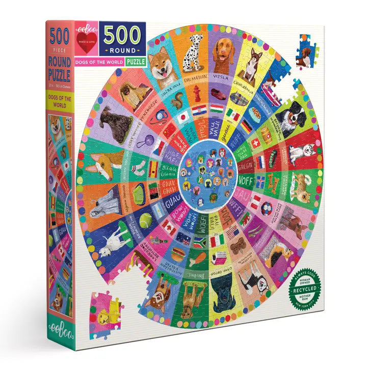 Dogs of the World 500 Round Puzzle