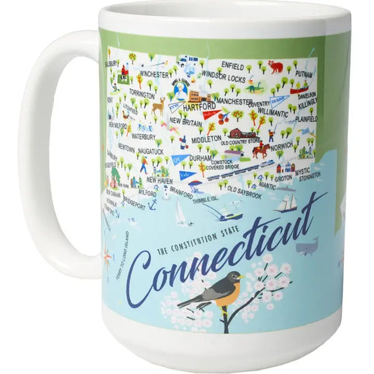 Whimsical Connecticut Coffee Mug