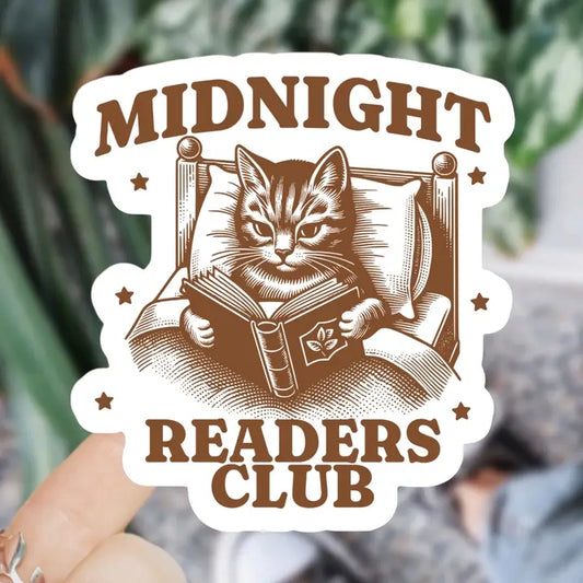 Midnight Readers Club Cat Sticker