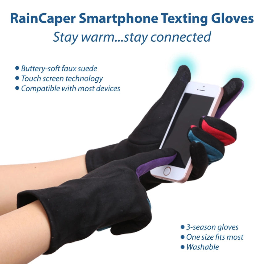 Black Multi-Color Brights Touch Screen Gloves