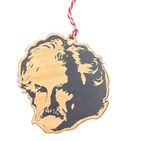 Mark Twain Wood Burnt Ornament