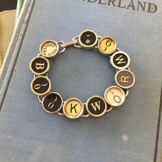 Bookworm Typewriter Key Bracelet