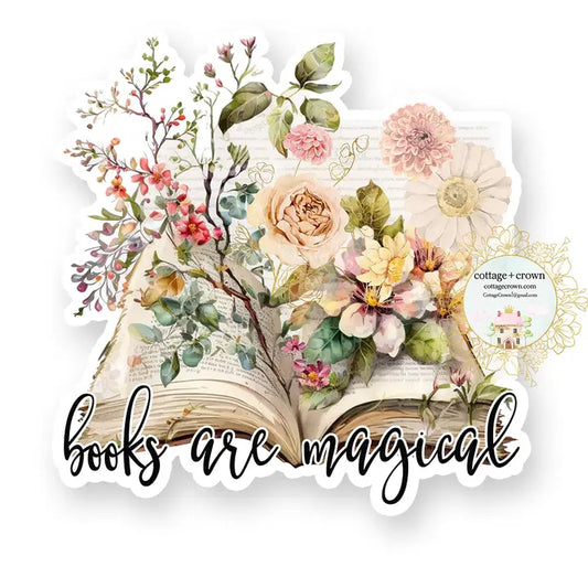 Books Are Magical Vintage Vinyl Decal Sticker