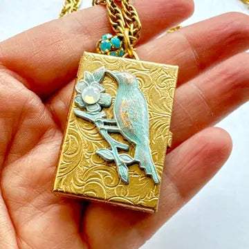 Bird Photo Locket Necklace