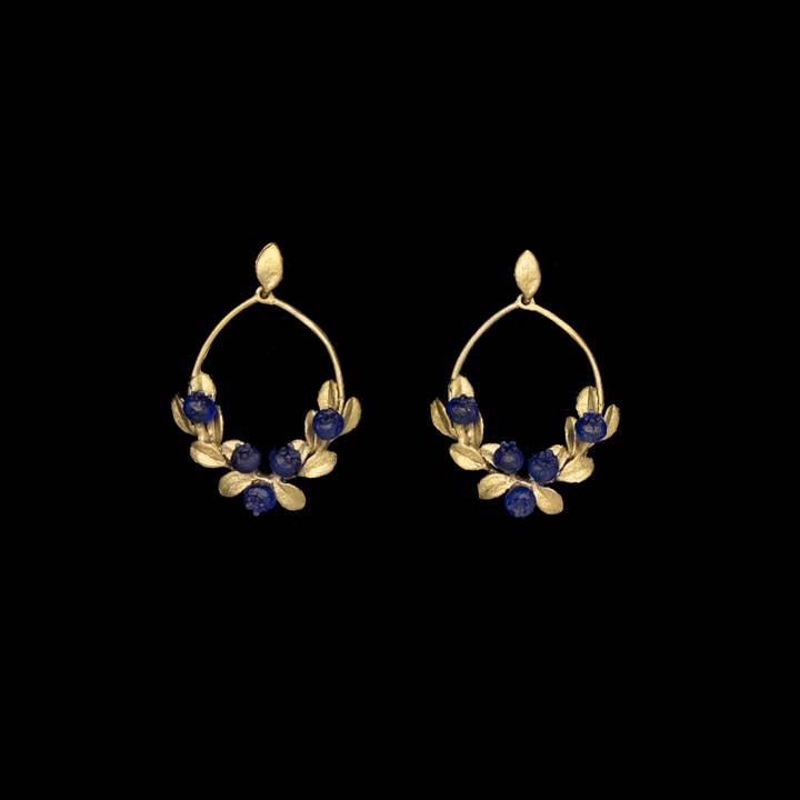 Petite Blueberry Oval Post Earrings