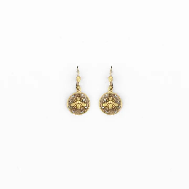 Honeycomb Bee Earring