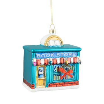 Glass Bookstore Ornament