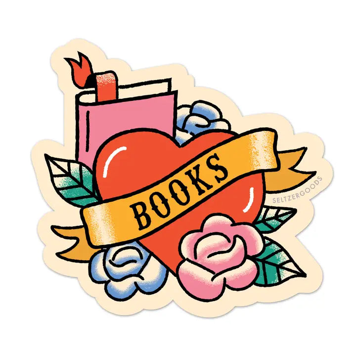 Tattoo Books Heart Sticker