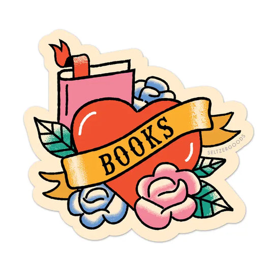 Tattoo Books Heart Sticker