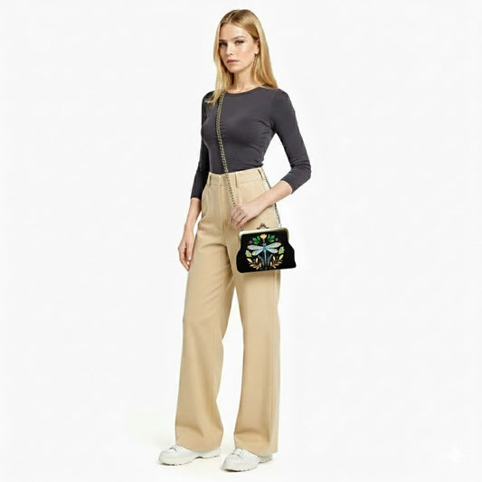 Dragonfly Vintage Kisslock Bag