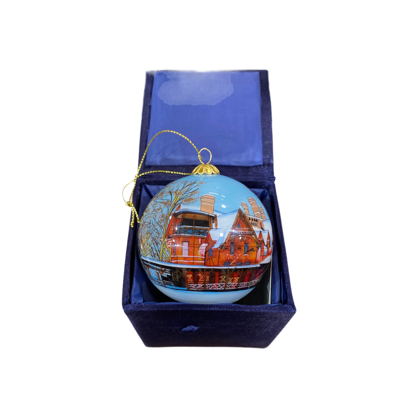Mark Twain House Reverse Painted Ornament