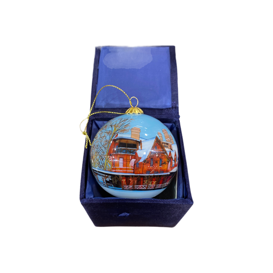 Mark Twain House Reverse Painted Ornament