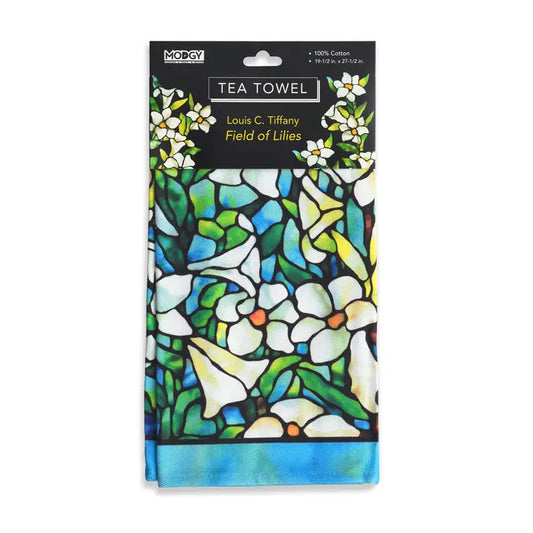 Louis C Tiffany Lilies Cotton Tea Towel