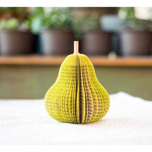 Decorative Pear Made From Vintage Books