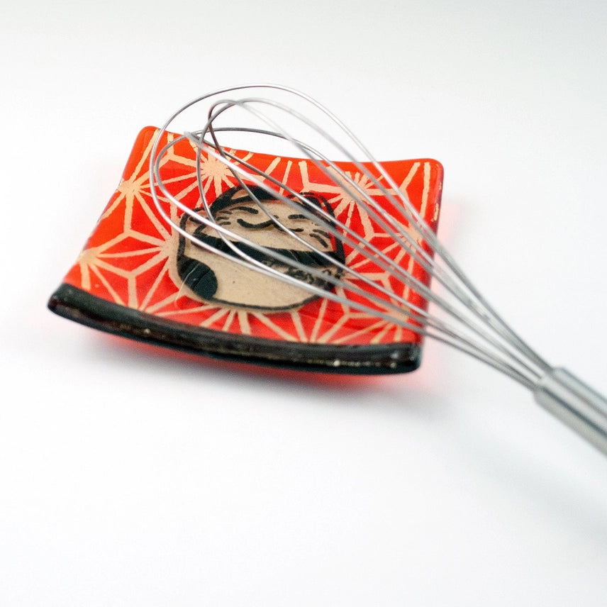 "Lucky Cat" Fused Glass 4.5" Catch-All Dish