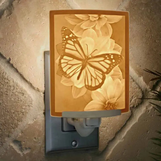 Butterfly Porcelain Lithophane Night Light