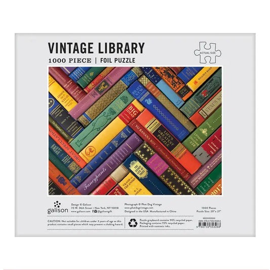 Vintage Library 1000 Piece Foil Stamped Puzzle